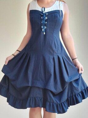Peasant/Sailor Knee-Length Dress